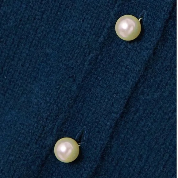 Beautiful Alexa Chung Karlin Cashmere Silk Blend Cardigan Pearl Buttons Small - Picture 5 of 14